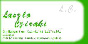 laszlo cziraki business card